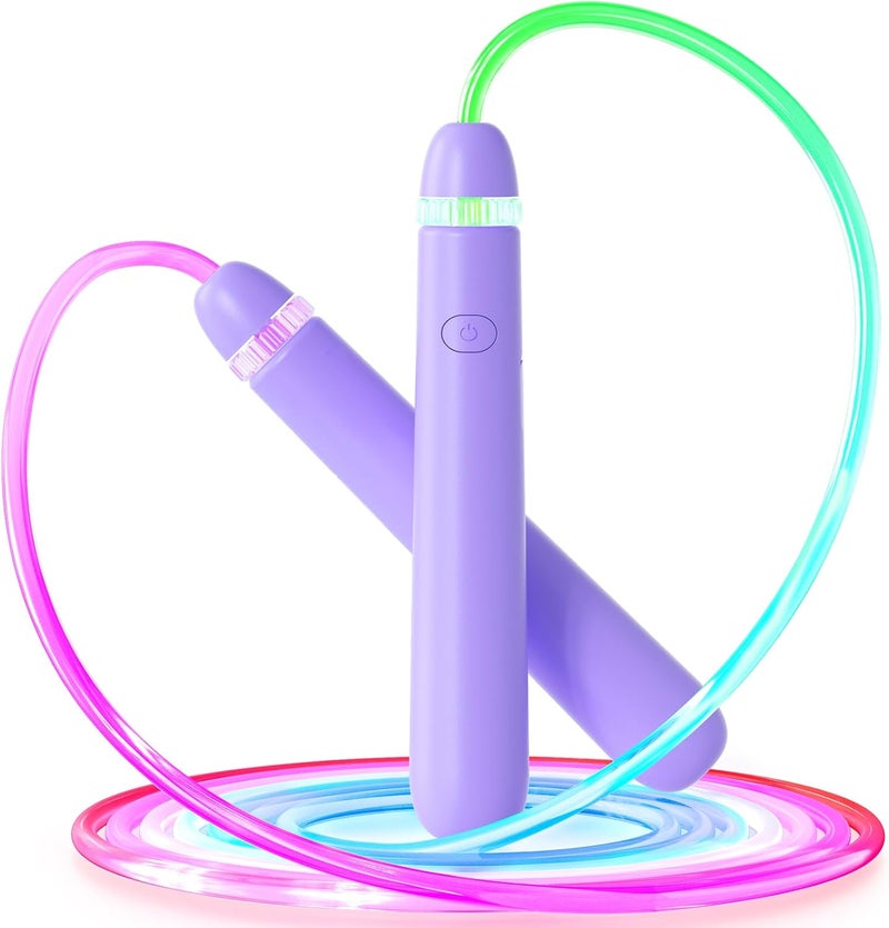 ACHDOFITS LED Light Up Jump Rope for Kids and Adult, Adjustable Glowing Skipping Rope for Boys and Girls, Colorful Luminous Jumping Rope for Fitness and Workout - Image 1